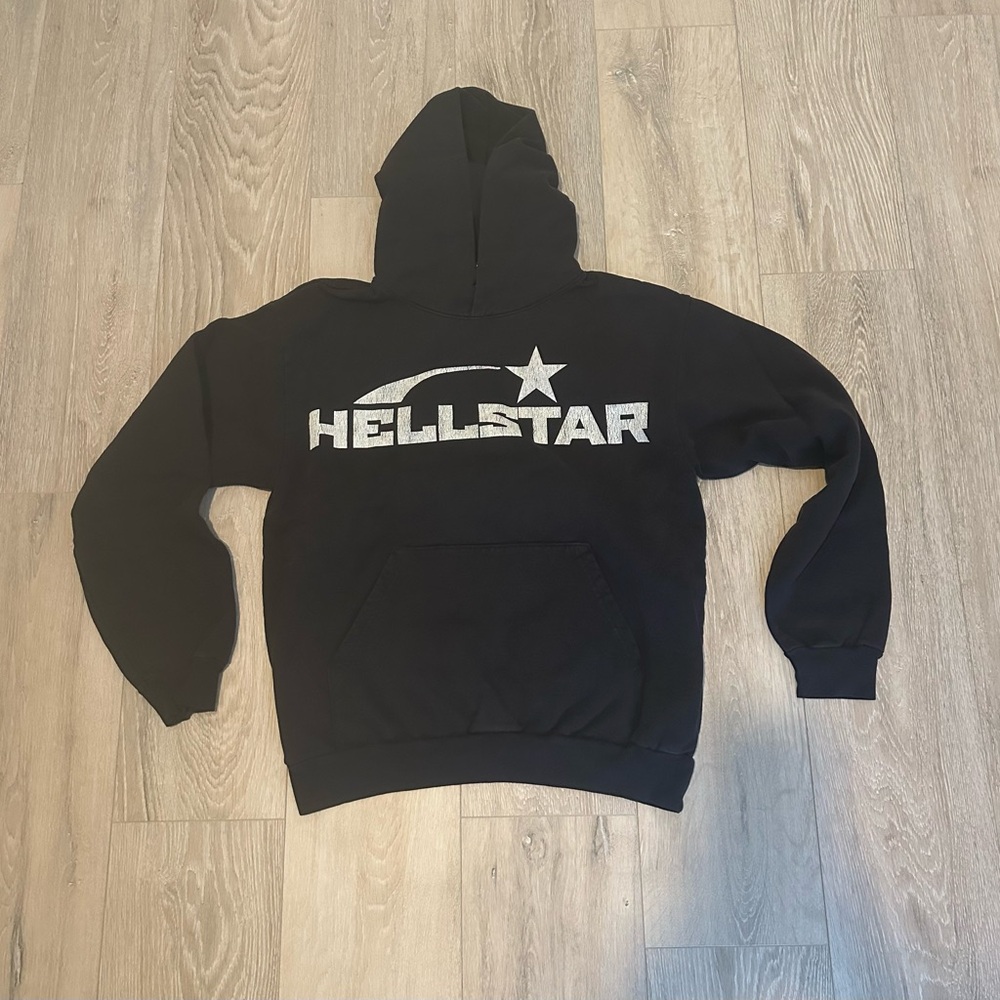 HELLSTAR Black Hoodie with White Hellstar Logo